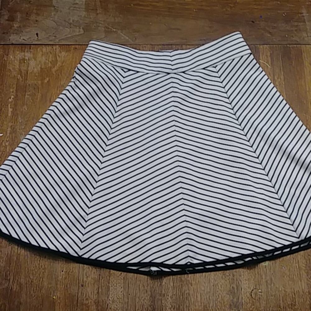 Black and White Striped Skirt